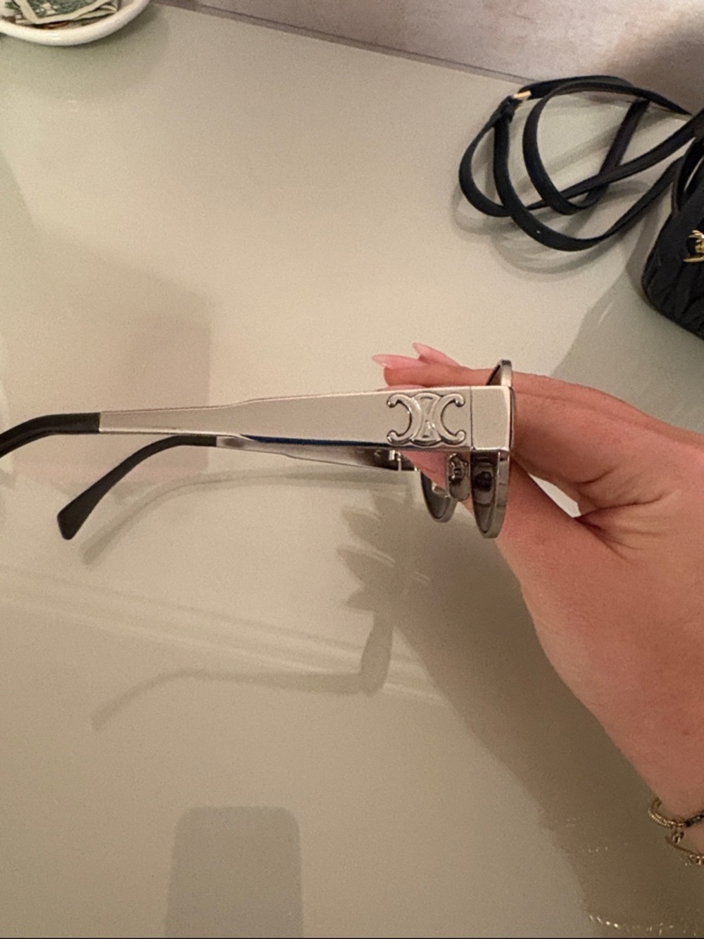 Celine TRIOMPHE METAL 01 SUNGLASSES IN METAL AUTHENTIC - Picture 2 of 6